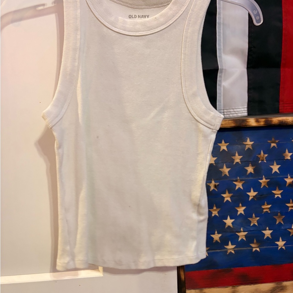 Old Navy Classic White Ribbed Tank